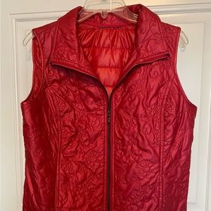 Cherry Red Faux Leather Vest